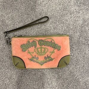 Juicy Couture pink and green wristlet